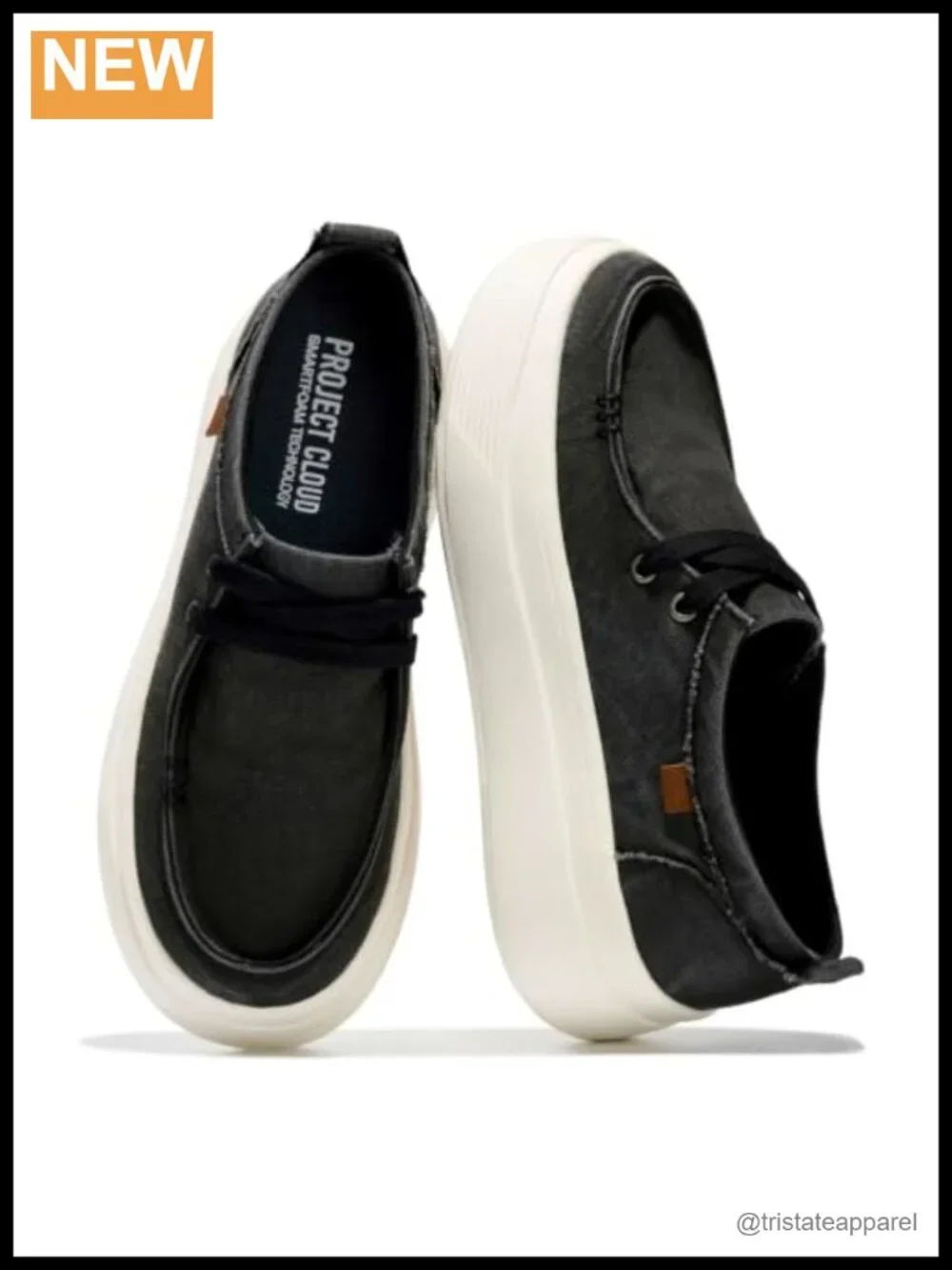 Canvas Platform Loafers Slip On Sneakers with High Density Foam Insole